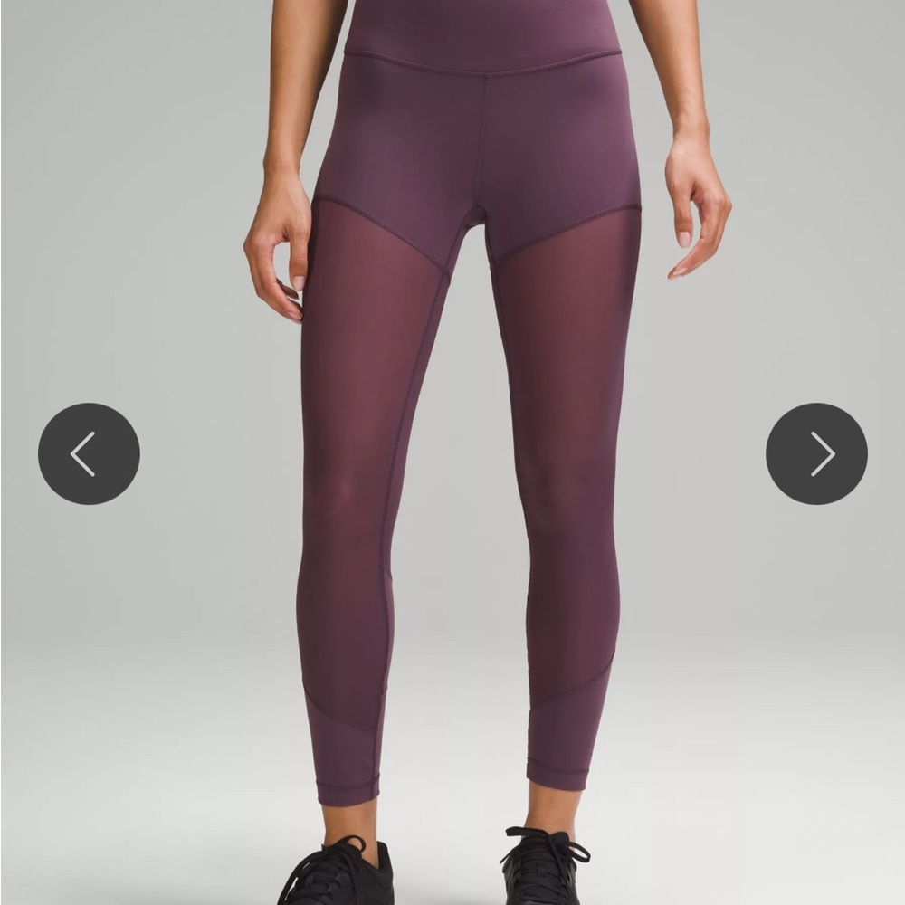 lululemon athletica Plum Mesh-Panel Leggings